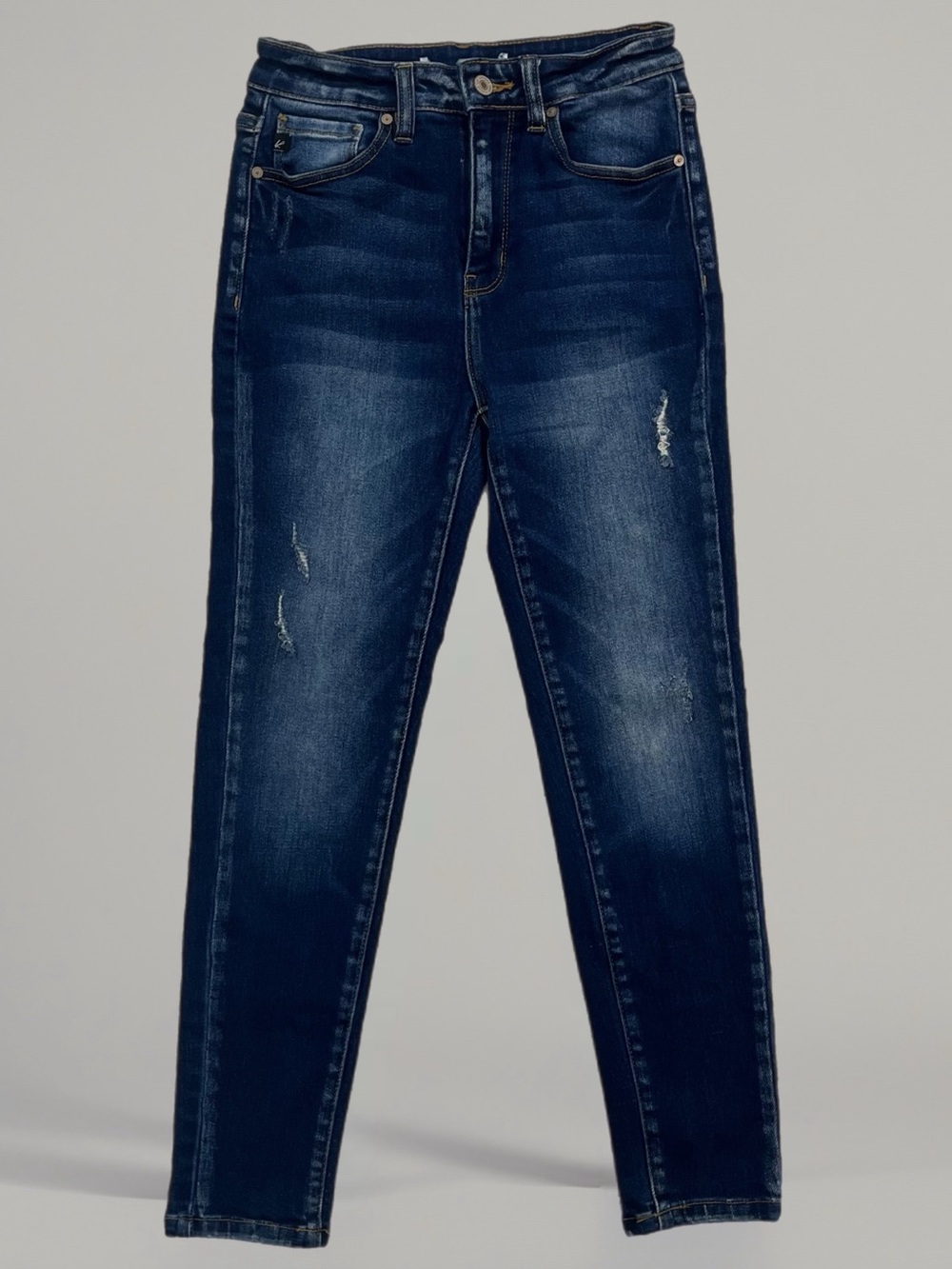👖 KanCan Dark Wash Skinny Jeans w/ Distressed Details | Women’s Sz 26”
